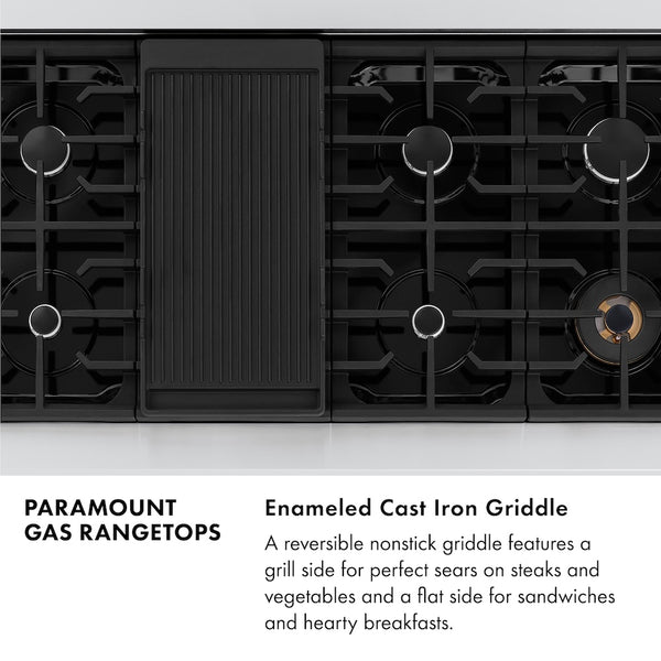 ZLINE 48 in. Paramount Gas Rangetop with 8 Burners and Porcelain Cooktop in Stainless Steel, Open Box-Great Condition
