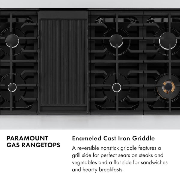 ZLINE 48 in. Paramount Gas Rangetop with 8 Burners and Porcelain Cooktop in Stainless Steel, Open Box-Good Condition