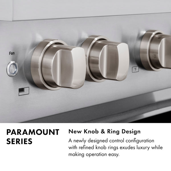 ZLINE Autograph Edition 48 in. 6.7 cu. ft. Paramount Dual Fuel Range with 8 Burner DuoPro™ Cooktop and Dual Ovens in Black Stainless Steel with Polished Gold Helix Handles and Accents (PSDRBZ-48-KG)
