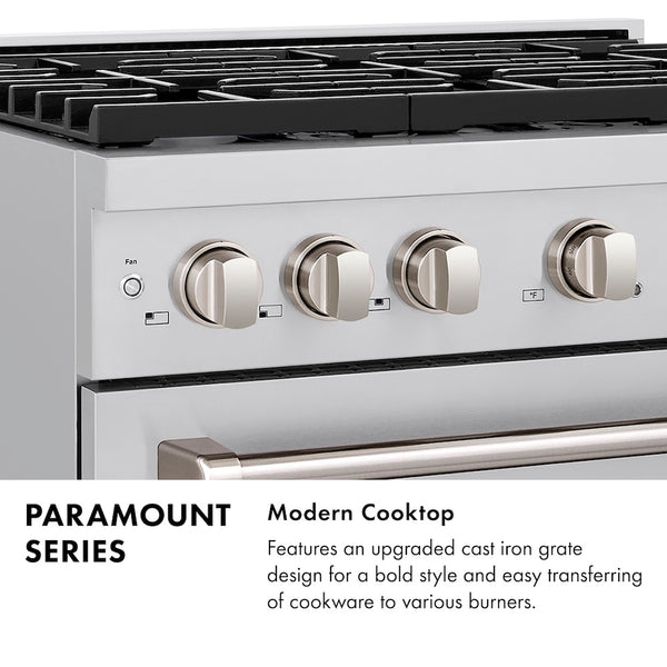 ZLINE 48 in. 6.7 cu. ft. Paramount Double Oven Dual Fuel Range with 8 Burner Gas Cooktop in Stainless Steel, Open Box-Great Condition