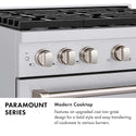 ZLINE Autograph Edition 48 in. 6.7 cu. ft. Paramount Double Oven Dual Fuel Range with 8 Burner Gas Cooktop in Stainless Steel and Polished Nickel Helix Handles and Knob Accents, Open Box-Good Condition
