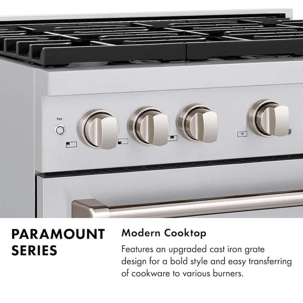 ZLINE Autograph Edition 48 in. 6.7 cu. ft. Paramount Double Oven Dual Fuel Range with 8 Burner Gas Cooktop in Stainless Steel and Polished Nickel Helix Handles and Knob Accents, Open Box-Good Condition