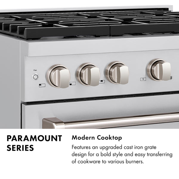 ZLINE Autograph Edition 48 in. 6.7 cu. ft. Paramount Dual Fuel Range with 8 Burner DuoPro™ Cooktop and Dual Ovens in Black Stainless Steel with Polished Gold Helix Handles and Accents (PSDRBZ-48-KG)