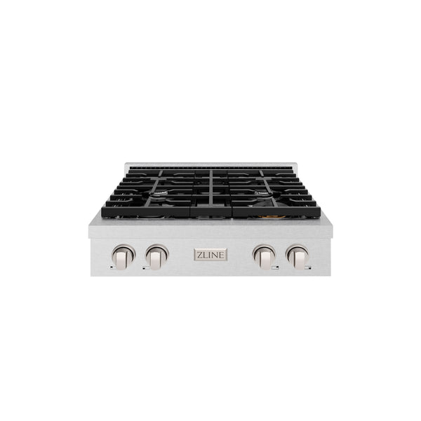 ZLINE 30 in. Paramount Gas Rangetop with 4 Burners and Porcelain Cooktop in Satin Stainless Steel (SRTS-30)