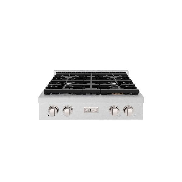 ZLINE 30 in. Paramount Gas Rangetop with 4 Burners and Porcelain Cooktop in Satin Stainless Steel, Open Box-Good Condition