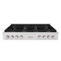 ZLINE 48 in. Paramount Gas Rangetop with 8 Burners and Porcelain Cooktop in Satin Stainless Steel, Open Box-Great Condition