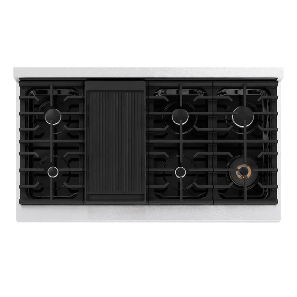 ZLINE 48 in. Paramount Gas Rangetop with 8 Burners and Porcelain Cooktop in Satin Stainless Steel, Open Box-Good Condition