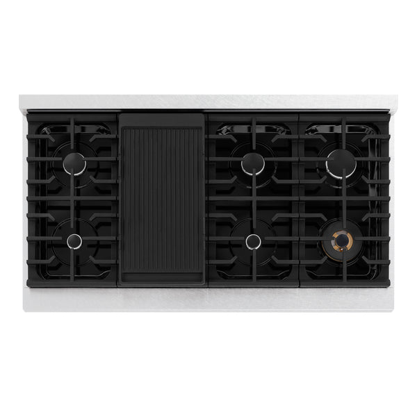 ZLINE 48 in. Paramount Gas Rangetop with 8 Burners and Porcelain Cooktop in Satin Stainless Steel, Open Box-Great Condition