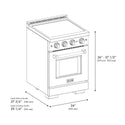 ZLINE Autograph Edition 24 in. 3.2 cu. ft. Paramount Induction Range with 3 Element Cooktop and Electric Convection Oven in Stainless Steel with Champagne Bronze Accents, Open Box-Good Condition