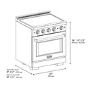 ZLINE Autograph Edition 30 in. 4.2 cu. ft. Paramount Induction Range with 4 Element Cooktop and Electric Convection Oven in Satin Stainless Steel with White Matte Door and Polished Gold Accents, Open Box-Great Condition