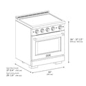 ZLINE Autograph Edition 30 in. 4.2 cu. ft. Paramount Induction Range with 4 Element Cooktop and Electric Convection Oven in Stainless Steel with Champagne Bronze Accents, Open Box-Good Condition