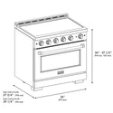 ZLINE Autograph Edition 36 in. 5.2 cu. ft. Paramount Induction Range with 5 Element Cooktop and Electric Convection Oven in Stainless Steel with White Matte Door and Champagne Bronze Accents, Open Box-Great Condition