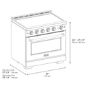 ZLINE Autograph Edition 36 in. 5.2 cu. ft. Paramount Induction Range with 5 Element Cooktop and Electric Convection Oven in Stainless Steel with Champagne Bronze Accents, Open Box-Good Condition