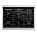 ZLINE 36 in. Paramount Gas Rangetop with 6 Brass Burners and Porcelain Cooktop in Stainless Steel (SRT-BR-36)