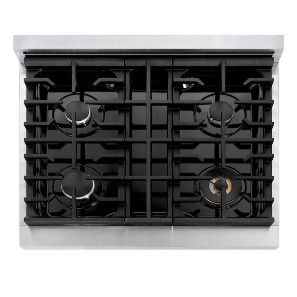 ZLINE 30 in. Paramount Gas Rangetop with 4 Burners and Porcelain Cooktop in Stainless Steel, Open Box-Good Condition