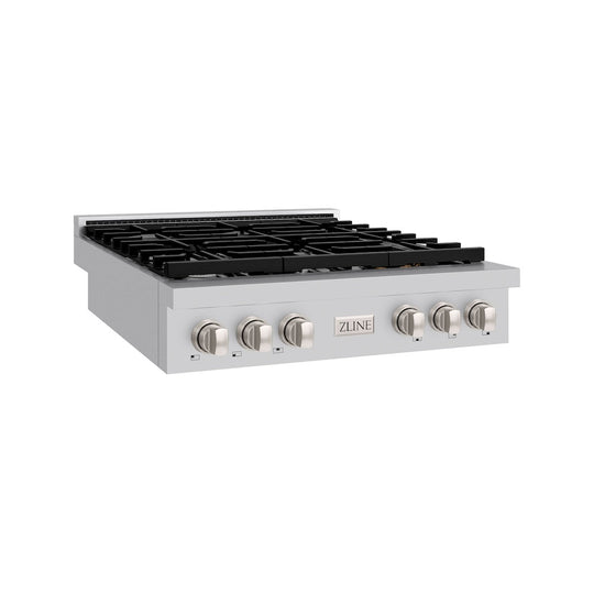 ZLINE 36 in. Paramount Gas Rangetop with 6 Burners and Porcelain Cooktop in Stainless Steel, Open Box-Good Condition