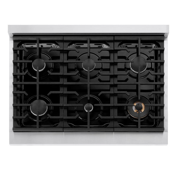 ZLINE 36 in. Paramount Gas Rangetop with 6 Burners and Porcelain Cooktop in Stainless Steel, Open Box-Good Condition