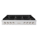 ZLINE 48 in. Paramount Gas Rangetop with 8 Burners and Porcelain Cooktop in Stainless Steel, Open Box-Great Condition