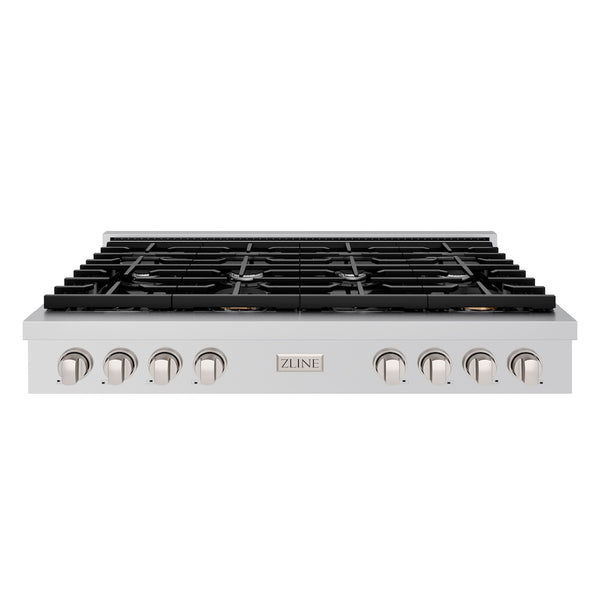 ZLINE 48 in. Paramount Gas Rangetop with 8 Burners and Porcelain Cooktop in Stainless Steel, Open Box-Great Condition