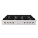 ZLINE 48 in. Paramount Gas Rangetop with 8 Burners and Porcelain Cooktop in Stainless Steel, Open Box-Good Condition