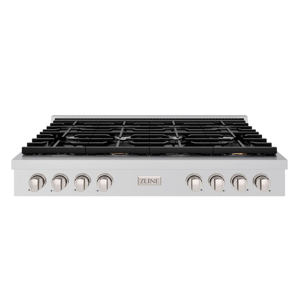 ZLINE 48 in. Paramount Gas Rangetop with 8 Burners and Porcelain Cooktop in Stainless Steel, Open Box-Good Condition