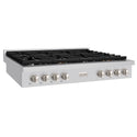 ZLINE 48 in. Paramount Gas Rangetop with 8 Burners and Porcelain Cooktop in Stainless Steel, Open Box-Great Condition