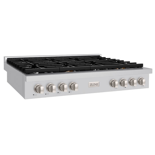 ZLINE 48 in. Paramount Gas Rangetop with 8 Burners and Porcelain Cooktop in Stainless Steel, Open Box-Great Condition