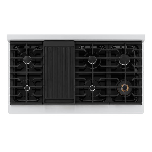 ZLINE 48 in. Paramount Gas Rangetop with 8 Burners and Porcelain Cooktop in Stainless Steel, Open Box-Great Condition