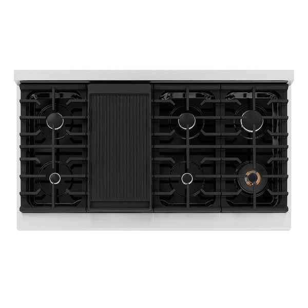 ZLINE 48 in. Paramount Gas Rangetop with 8 Burners and Porcelain Cooktop in Stainless Steel, Open Box-Good Condition