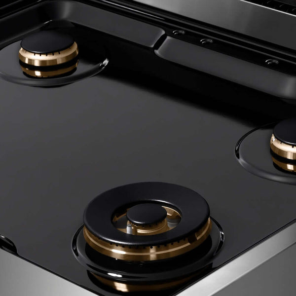 ZLINE Autograph Edition 30 in. Paramount Gas Rangetop with 4 Burners and Porcelain Cooktop in Stainless Steel with Champagne Bronze Accents, Open Box-Good Condition