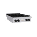 ZLINE Autograph Edition 30 in. Paramount Gas Rangetop with 4 Burners and Porcelain Cooktop in Stainless Steel with Matte Black Accents, Open Box-Good Condition