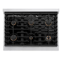 ZLINE Autograph Edition 36 in. Paramount Gas Rangetop with 6 Burners and Porcelain Cooktop in Stainless Steel with Champagne Bronze Accents, Open Box-Good Condition