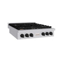ZLINE Autograph Edition 36 in. Paramount Gas Rangetop with 6 Burners and Porcelain Cooktop in Stainless Steel with Matte Black Accents, Open Box-Good Condition