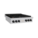 ZLINE Autograph Edition 36 in. Paramount Gas Rangetop with 6 Burners and Porcelain Cooktop in Stainless Steel with Matte Black Accents, Open Box-Great Condition