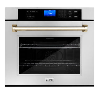 Buy gold ZLINE 30&quot; Autograph Edition Single Wall Oven with Self Clean and True Convection in Stainless Steel (AWSZ-30)
