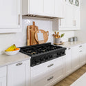 ZLINE 30 in. Legacy Gas Rangetop with 4 Brass Burners and Porcelain Cooktop in Black Stainless Steel, Open Box-Great Condition