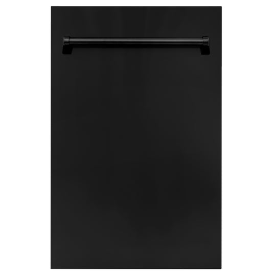 ZLINE 18 in. Dishwasher Panel in Black Stainless Steel with Traditional Handle (DP-BS-18)