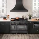 ZLINE 48 in. 6.0 cu. ft. Legacy Dual Fuel Range with 7 Burner Gas Cooktop and 2 Electric Ovens in Black Stainless Steel, Open Box-Great Condition