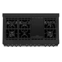 ZLINE 48 in. 6.0 cu. ft. Legacy Dual Fuel Range with 7 Burner Gas Cooktop and 2 Electric Ovens in Black Stainless Steel, Open Box-Great Condition