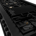 ZLINE 60 in. 7.4 cu. ft. Legacy Dual Fuel Range with 9 Burner Gas Cooktop and 2 Electric Convection Ovens in Black Stainless Steel, Open Box-Great Condition