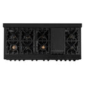 ZLINE 60 in. 7.4 cu. ft. Legacy Dual Fuel Range with 9 Burner Gas Cooktop and 2 Electric Convection Ovens in Black Stainless Steel, Open Box-Great Condition