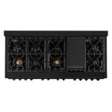ZLINE 60 in. 7.4 cu. ft. Legacy Dual Fuel Range with 9 Burner Gas Cooktop and 2 Electric Convection Ovens in Black Stainless Steel, Open Box-Good Condition