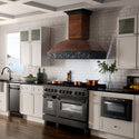 ZLINE 48 in. 6.0 cu. ft. Legacy Dual Fuel Range with Gas Cooktop and 2 Electric Ovens in Black Stainless Steel with 6 Brass Burners, Open Box-Great Condition
