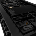 ZLINE 60 in. 7.4 cu. ft. Legacy Dual Fuel Range with Gas Cooktop and 2 Electric Convection Ovens in Black Stainless Steel with 8 Brass Burners, Open Box-Great Condition
