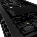 ZLINE 60 in. 7.4 cu. ft. Legacy Dual Fuel Range with Gas Cooktop and 2 Electric Convection Ovens in Black Stainless Steel with 8 Brass Burners, Open Box-Good Condition