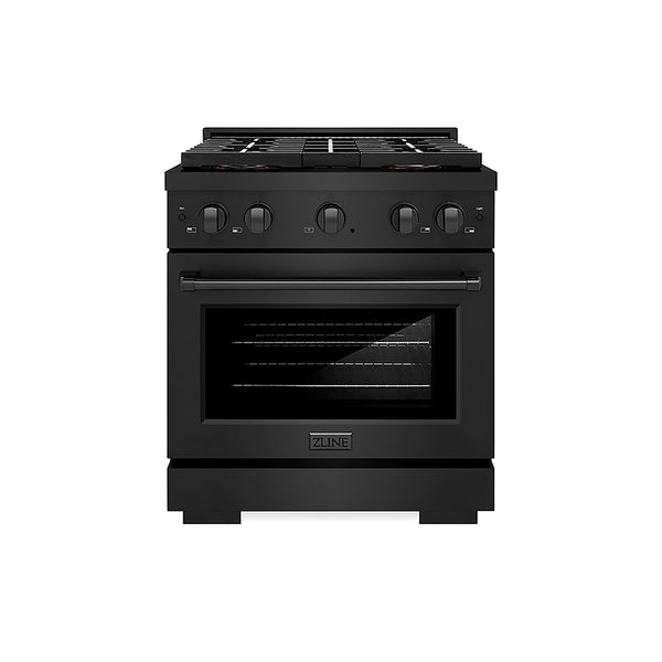 ZLINE 30 in. 4.2 cu. ft. Paramount Dual Fuel Range with 4 Burner DuoPro™ Cooktop and Electric Convection Oven in Black Stainless Steel, Open Box-Great Condition