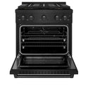 ZLINE 30 in. 4.2 cu. ft. Paramount Dual Fuel Range with 4 Burner DuoPro™ Cooktop and Electric Convection Oven in Black Stainless Steel, Open Box-Great Condition