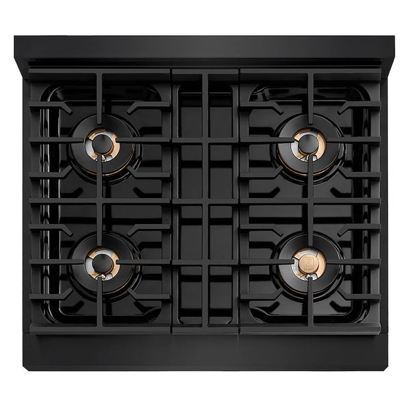 ZLINE 30 in. 4.2 cu. ft. Paramount Dual Fuel Range with 4 Burner DuoPro™ Cooktop and Electric Convection Oven in Black Stainless Steel, Open Box-Good Condition