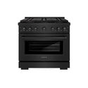 ZLINE 36 in. 5.2 cu. ft. Paramount Dual Fuel Range with 6 Burner DuoPro™ Cooktop and Electric Convection Oven in Black Stainless Steel, Open Box-Good Condition