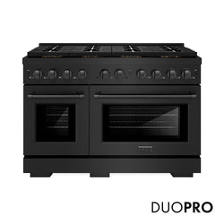 ZLINE 48 in. 6.7 cu. ft. Paramount Dual Fuel Range with 8 Burner DuoPro™ Cooktop and Dual Ovens in Black Stainless Steel, Open Box-Great Condition